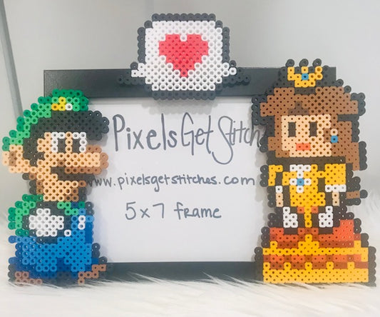 Luigi & Daisy Perler Bead Frame