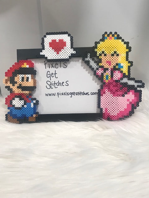 Mario & Peach Perler Bead Frame