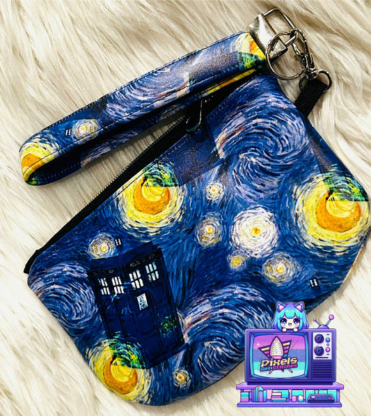 Starry Night Tardis Wristbag